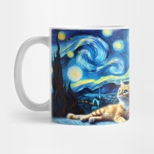 The red cat and the starry night Mug